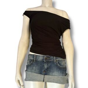 DollsKill | NWT’s Current Mood Y2K Goth Grunge Off the Shoulder Embellished Top